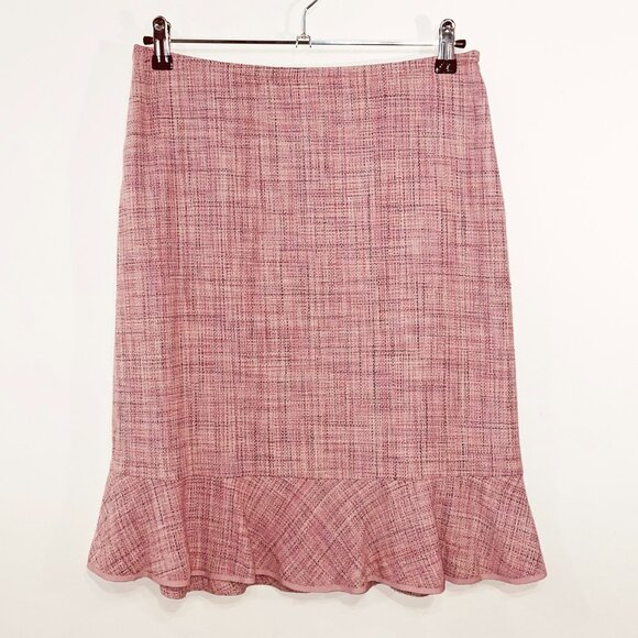 EUC Vintage 100% Silk Tweed Skirt Suit Pink 8, Medium - Picture 7 of 9